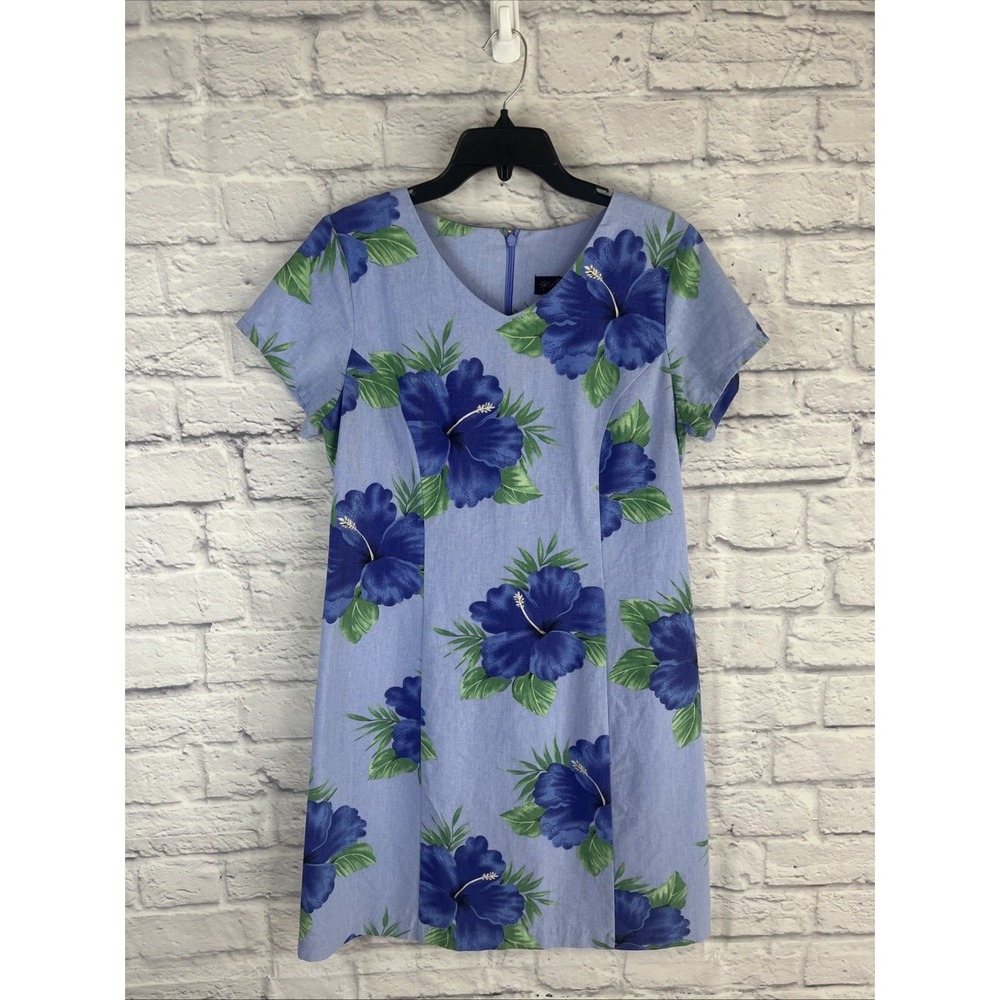 Sun Moda Women's Resort Wear Euro Summer Hawaiian Linen Blend Dress Size Medium